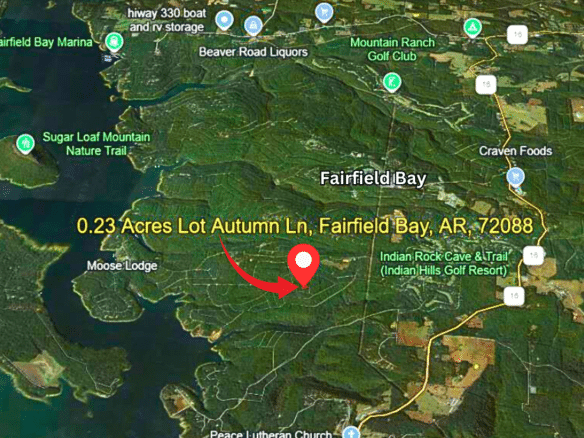 0.23 Acres Mountain and Lake View for Sale Fairfield Bay, AR